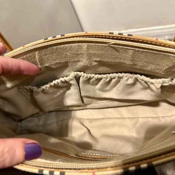 BURBERRY BLUE LABEL Nova Check Plaid Shoulder Bag Canvas Leather Tan Black Red - Picture 14 of 16